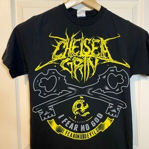 Bay Island black Chelsea Grin deathcore graphic band tee unisex sz S